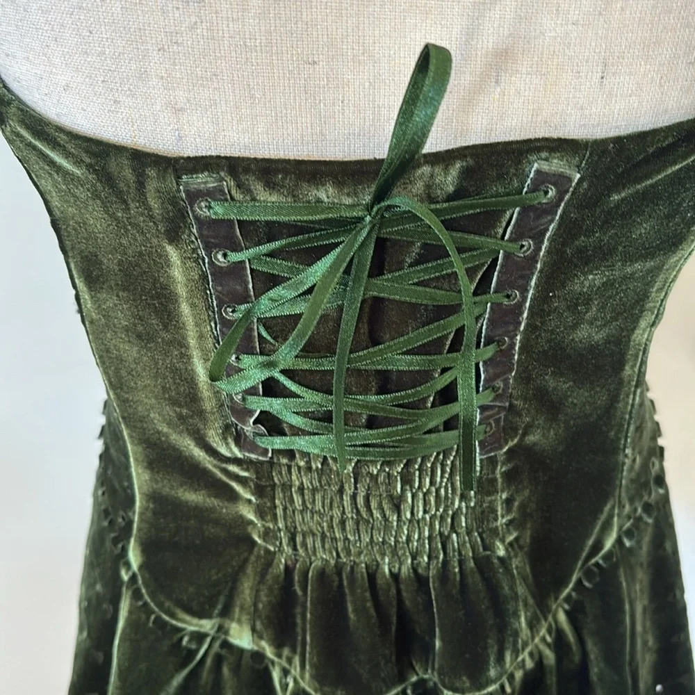 Byron Lars Dark Green Velvet Top - Picture 6 of 10